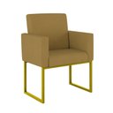 Ver imagem 3 de Kit Sofá 2 Lugares + 2 Poltronas Recepção Sala Base Dourada Cor:capuccino Capuccino