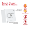 Conjunto Sobrepor Tomada Modelo de Telefonia Rj11 Branco Durín - 2