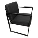 Ver imagem 3 de Poltrona Cadeira Decorativa Estilo Industrial para Sala de Estar Jantar Base Metal Sintético Preto