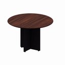 Ver imagem 4 de Mesa de Reunião Redonda F5 Office Moderna sem Gavetas MDP 110cm Louro Preto