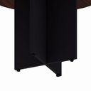 Ver imagem 2 de Mesa de Reunião Redonda F5 Office Moderna sem Gavetas MDP 110cm Louro Preto