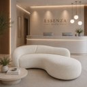 Ver imagem 3 de Sofá Zah 210 cm 3 Lugares Luxo Orgânico Curvo Bouclé Premium:Bouclé Off White