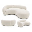 Ver imagem 4 de Sofá Zah 210 cm 3 Lugares Luxo Orgânico Curvo Bouclé Premium:Bouclé Off White