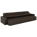 Ver imagem 2 de Sofá Retrátil 5 Lugares 374cm 3 Módulos Nero com USB Couro Marrom G52 - Gran Belo