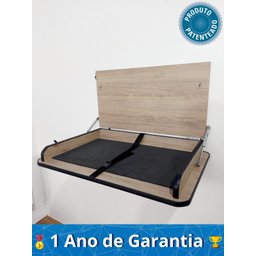 Fraldário H Trocador Parede Retrátil Amadeirado Preto - 1