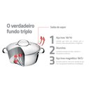 Ver imagem 4 de Caçarola Funda Tramontina Allegra em Aço Inox com Fundo Triplo 24 Cm 5,7 L Tramontina