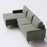 Sofá Chaise em Linho Verde Militar 2,40m Viena - Home Mobily - 7
