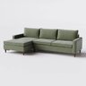 Sofá Chaise em Linho Verde Militar 2,40m Viena - Home Mobily - 1