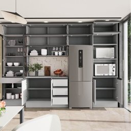 Cozinha Modulada 10 Peças 7 Aéreos 1 Balcão 1 Torre 1 Cristaleira Nara CabeCasa MadeiraMadeira - 6