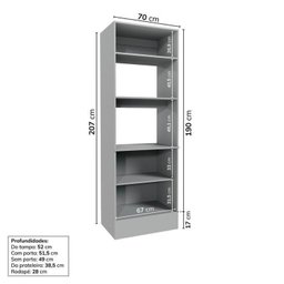 Cozinha Modulada 10 Peças 7 Aéreos 1 Balcão 1 Torre 1 Cristaleira Nara CabeCasa MadeiraMadeira - 18