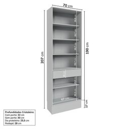 Cozinha Modulada 10 Peças 7 Aéreos 1 Balcão 1 Torre 1 Cristaleira Nara CabeCasa MadeiraMadeira - 16