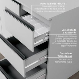 Cozinha Modulada 10 Peças 7 Aéreos 1 Balcão 1 Torre 1 Cristaleira Nara CabeCasa MadeiraMadeira - 14