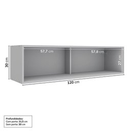Cozinha Modulada 10 Peças 7 Aéreos 1 Balcão 1 Torre 1 Cristaleira Nara CabeCasa MadeiraMadeira - 10