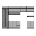 Ver imagem 4 de Cozinha Modulada 10 Peças 7 Aéreos 1 Balcão 1 Torre 1 Cristaleira Nara CabeCasa MadeiraOriginals