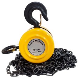 Talha Manual 2 Toneladas 2000 Kg com Corrente 3 Metros Elevação - 1 Talha Manual 2 Toneladas 2000 Kg com Corrente 3 Metros Elevação - 1