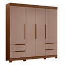 Ver imagem 4 de Guarda Roupa Solteiro Vivacce 04 Portas e Cômoda Doble Flex Nogueira Capuccino - Móveis Albatroz