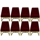 Ver imagem 1 de Kit 08 Cadeiras para Sala de Jantar Ana Base de Ferro Suede Marsala - D'classe Decor