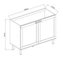 Ver imagem 2 de Balcão para Cozinha Modulada 120cm C/ 2 Portas Mdf Provençal Cor:fendi com Branco