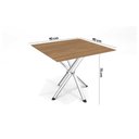 Ver imagem 4 de Conjunto: Mesa Sala Jantar Volga C/ Tampo de Madeira 90cm e 4 Cadeiras Florença Cromado/nogueira -