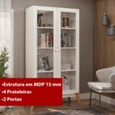 Ver imagem 7 de Estante Livros Genialflex Jamaica 2 Portas de Vidro Branco