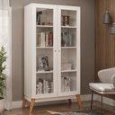 Ver imagem 1 de Estante Livros Genialflex Jamaica 2 Portas de Vidro Branco