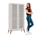 Ver imagem 4 de Estante Livros Genialflex Jamaica 2 Portas de Vidro Branco