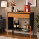 Ver mais imagens de Aparador Barzinho Cantinho do Café Pés Modernos Madeira Preto/Nature Lyba