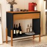 Aparador Barzinho Cantinho do Café Pés Modernos Madeira Lyba: Preto/ Nature - 9