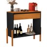 Aparador Barzinho Cantinho do Café Pés Modernos Madeira Lyba: Preto/ Nature - 11