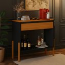 Ver imagem 3 de Aparador Barzinho Cantinho do Café Pés Modernos Madeira Preto/Nature Lyba