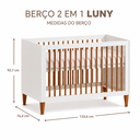 Ver imagem 3 de Berço Evolutivo 2 em 1 Vira Mini Cama Branco com Nogueira