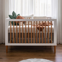 Ver imagem 2 de Berço Evolutivo 2 em 1 Vira Mini Cama Branco com Nogueira