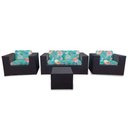 Ver imagem 1 de Conjunto Bora Bora Escuro - 1 Sofá 2 Lugares + 2 Poltronas + 1 Mesa de Centro - Aruba