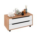 Ver imagem 2 de Bancada de Banheiro C/ Rodizio Bn3643 S/ Cuba C/ 2 Gavetas 80cm Amêndoa/branco - Tecno Mobili