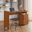 Ver imagem 2 de Mesa para Escritório Estudos 2 Gavetas 138cm Alessa M1 Lukaliam Jequitiba