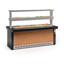 Ver imagem 1 de Buffet Térmico e Refrigerado Linha Vitra Gbtr-200Pr Preto/Madeira com Vidros Serigrafados e Iluminação LED