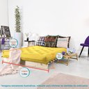 Ver imagem 3 de Futon Casal Tokio Sofa Cama Amarelo Acquablock com Madeira Maciça
