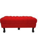 Ver imagem 1 de Recamier Luis Xv Capitonê Retrô 140cm Suede Vermelho Pés Madeira Mz Decor