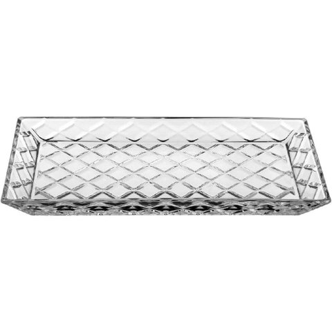 Prato Bolo Boleira Retangular Home&co Eco Crystal 3x32x17cm Transparente