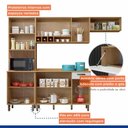 Ver imagem 5 de Cozinha Completa Compacta 4 Peças 9 Portas 1 Gaveta 3 Prateleiras MDP Marrom Madeira Cinza Preto