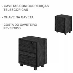 Gaveteiro para Escritório 3 Gavetas com Chave e Rodízios Branco - 4 Gaveteiro para Escritório 3 Gavetas com Chave e Rodízios Branco - 4