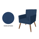 Ver imagem 3 de Jogo 2 Poltronas Estofadas Para Quarto Closet Onix Suede Azul Marinho - LM DECOR