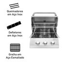 Ver mais imagens de Churrasqueira a Gás de Inox Chaleur de Embutir Chaleur Grill 3 Queimadores para Bancadas