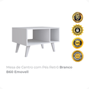 Ver imagem 2 de Mesa de Centro com Pés Retrô Branco B60 Emovell