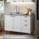 Ver imagem 1 de Armário de Cozinha Modulada Balcão de Pia 1,20m Iluminata 100% Mdf Genialflex - Branco