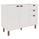 Ver imagem 4 de Armário de Cozinha Modulada Balcão de Pia 1,20m Iluminata 100% Mdf Genialflex - Branco