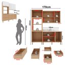 Ver imagem 4 de Cozinha Compacta Tulipa 170cm 6 Portas 5 Gavetas Freijó/mármore Branco Cz1103 Cor: Freijó/branco