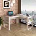 Ver mais imagens de Escrivaninha Mesa Escritório 136cm em L com Detalhe Ripado ME4145