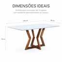 Ver imagem 3 de Mesa de Jantar Ibiza com Vidro e Base em Madeira Art Assentos
