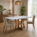 Ver imagem 2 de Mesa de Jantar Ibiza com Vidro e Base em Madeira Art Assentos